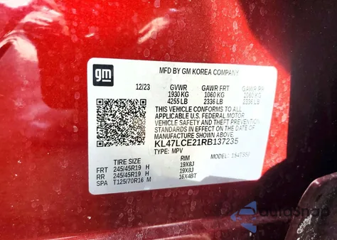 2024 Buick Envista Avenir z USA, uszkodzony, nr VIN KL47LCE21RB137235